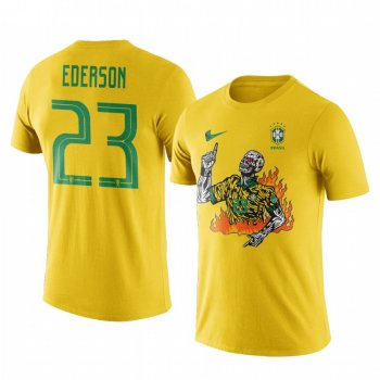 Ederson Brazil Football x Warren Lotas Yellow Short Sleeve T-Shirt