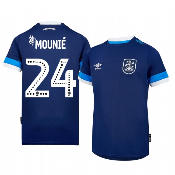 Huddersfield Town Steve Mounie 19-20 Away Men's Navy Short Sleeve Jersey