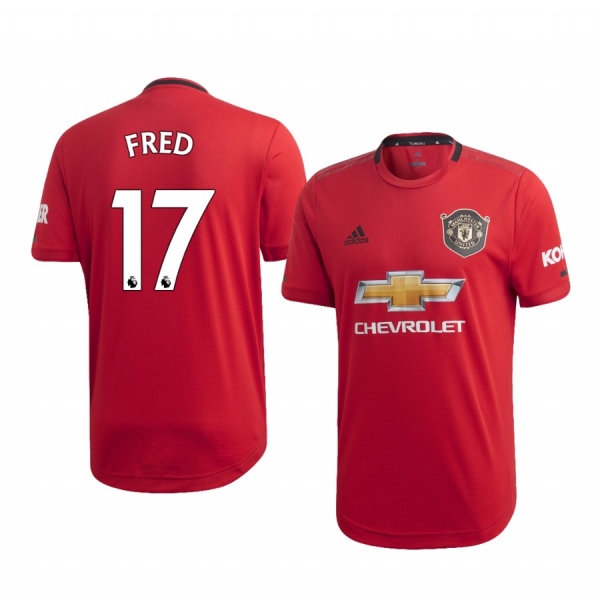 Men's Fred Manchester United Home Short Sleeve Jersey 19-20