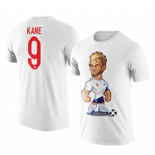 Men's Harry Kane England Cartoon Mascot Personalize Short Sleeve T-shirt