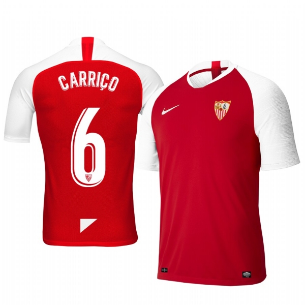 Youth Daniel Carrico Sevilla 19-20 Away Red Short Sleeve Jersey