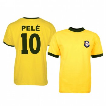 Pele Brazil Retro Men's Yellow Nike Jersey