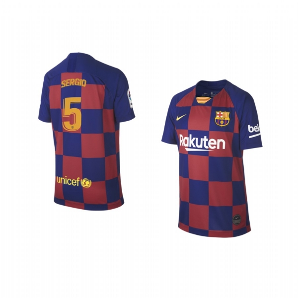 Youth Sergio Busquets Barcelona Home Jersey 19-20