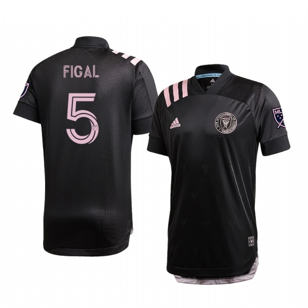 Nicolas Figal Inter Miami Black 2020 Inaugural Away Men's Authentic Short Sleeve Jersey