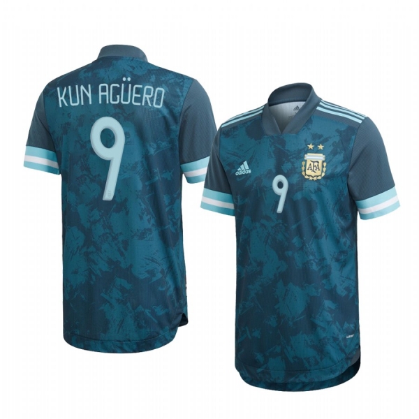 Argentina National Team Sergio Agüero Men's Blue Away Official Jersey 2020