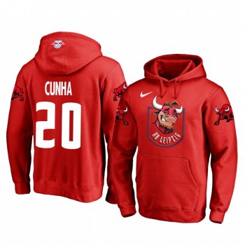 Matheus Cunha RB Leipzig Red Team Logo Pullover Hoodie