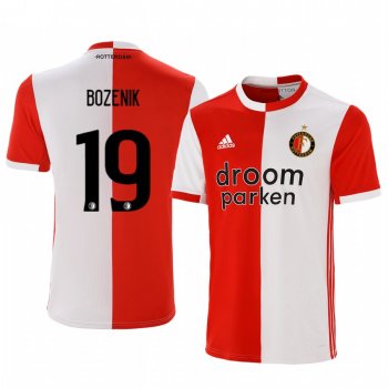 Robert Bozenik Feyenoord 19-20 Home Men's Red White Official Short Sleeve Jersey