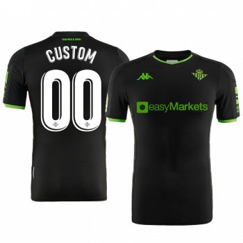 Real Betis Custom Men's Black Away Short Sleeve Jersey 19-20