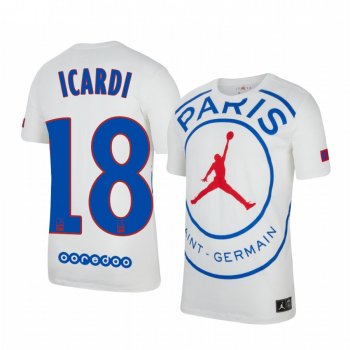 Paris Saint-Germain Mauro Icardi Men's White Game Jersey 2020-21