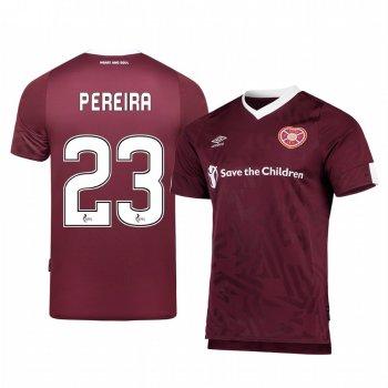 Heart of Midlothian Joel Castro Pereira Men's 19-20 Home Replica Short Sleeve Jersey