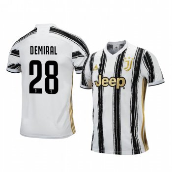 Juventus Merih Demiral 2020-21 Home Men's White Black Short Sleeve Jersey