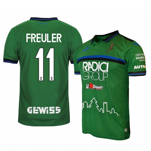 Remo Freuler Atalanta 19-20 Christmas Edition Men's Green Short Sleeve Jersey