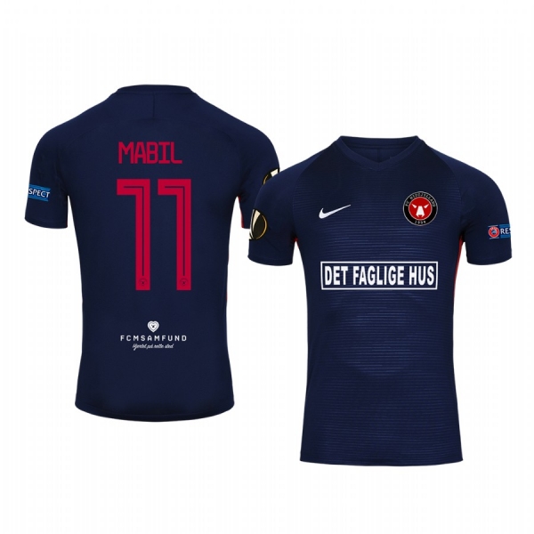 Awer Mabil Midtjylland European 19-20 Home Navy Short Sleeve Jersey