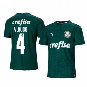 SE Palmeiras Vitor Hugo Men's Green Home Short Sleeve Jersey 2020-21