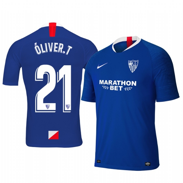 Oliver Torres Sevilla 19-20 Third Men's Blue Short Sleeve Jersey