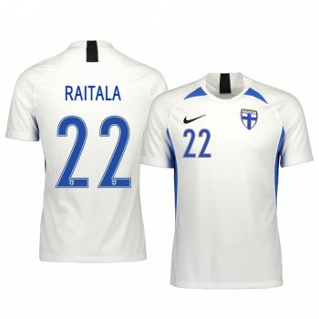 Finland Jukka Raitala Men's 2020 Home Authentic Short Sleeve Jersey