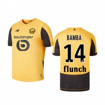 Youth Lille OSC Jonathan Bamba Gold Away Short Sleeve Jersey 19-20