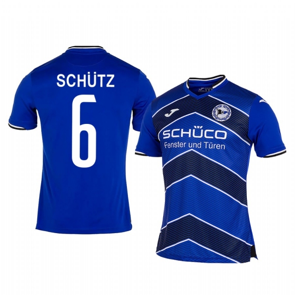 Tom Schutz Arminia Bielefeld 19-20 Blue Home Men's Short Sleeve Jersey