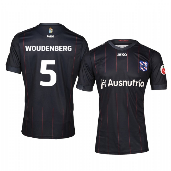 SC Heerenveen Lucas Woudenberg 19-20 Away Men's Black Short Sleeve Jersey