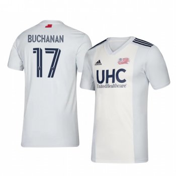 Tajon Buchanan New England Revolution 2020-21 Away Men's White Short Sleeve Jersey