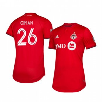 Toronto FC Laurent Ciman Men's Red Primary Short Sleeve Jersey 2020