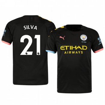 David Silva Manchester City Away Men's Short Sleeve Jersey 19-20