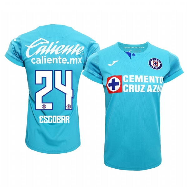 Women's Juan Escobar Cruz Azul 19-20 Light Blue Third Short Sleeve Jersey