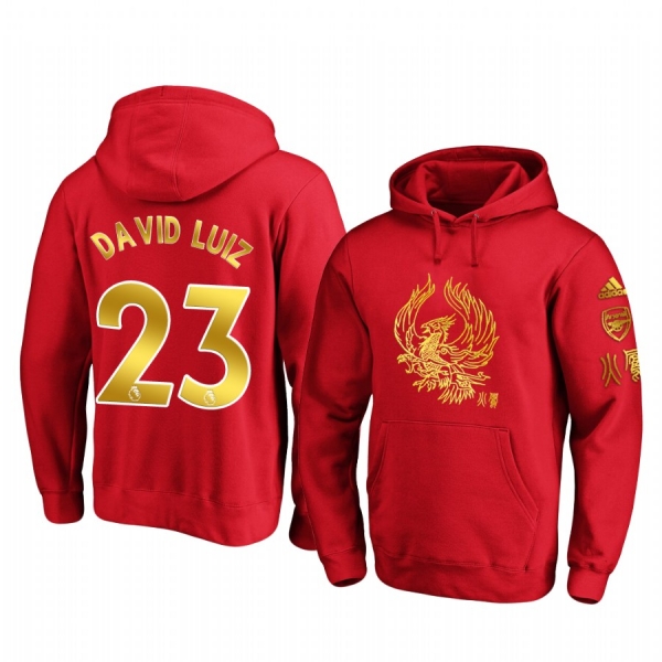 David Luiz Arsenal 2020 Red Chinese New Year Pullover Hoodie Personalized