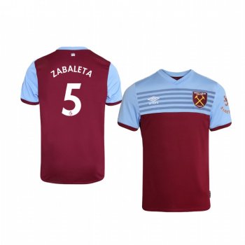 Youth Pablo Zabaleta West Ham United Home Short Sleeve Jersey 19-20