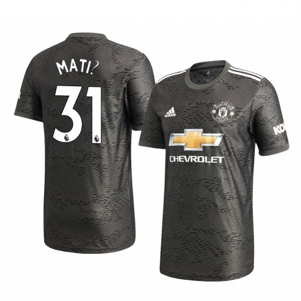 Nemanja Matic Manchester United 2020-21 Away Men's Black Short Sleeve Jersey