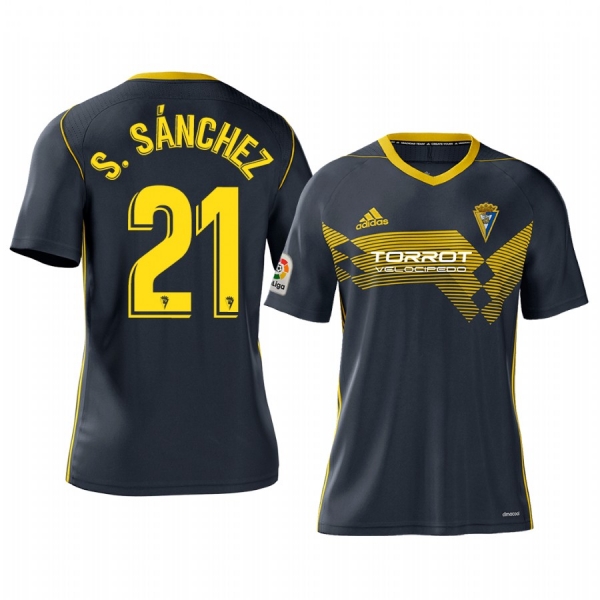 Sergio Sanchez Cadiz CF Away Navy Short Sleeve Jersey