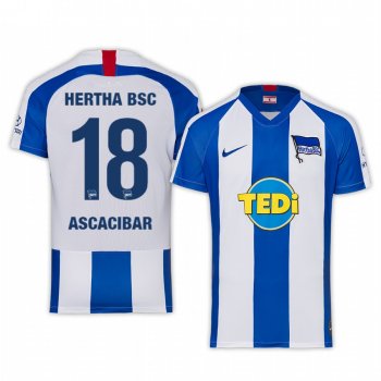 Santiago Ascacibar Hertha BSC 19-20 Home Men's Blue White Short Sleeve Jersey