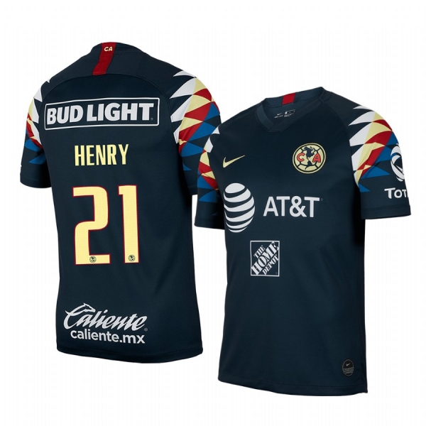 Henry Martin Club America 19-20 Away Men's Navy Short Sleeve Jersey