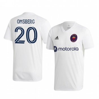 Wyatt Omsberg Chicago Fire 2020-21 Away Men's White Short Sleeve Jersey