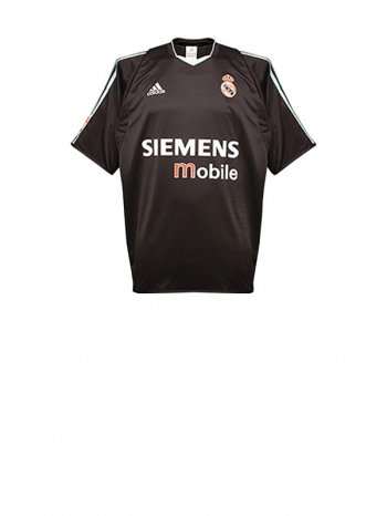 Real Madrid Men's Black Away Short Sleeve Jersey 2003-04