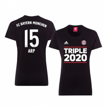 Women's Bayern Munich Black Triple 2020 Short Sleeve T-Shirt