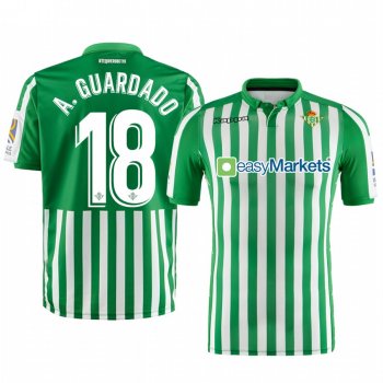 Real Betis Andres Guardado Men's Green Home Short Sleeve Jersey 19-20