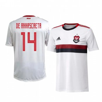 Youth Flamengo Giorgian De Arrascaeta White Away Short Sleeve Jersey 2020