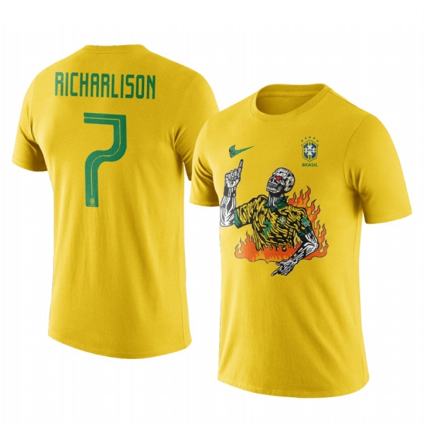 Richarlison Brazil Football x Warren Lotas Yellow Short Sleeve T-Shirt