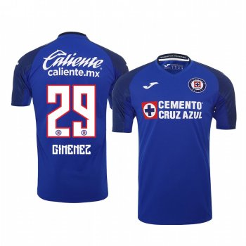 Santiago Gimenez Cruz Azul 19-20 Home Men's Royal Official Short Sleeve Jersey