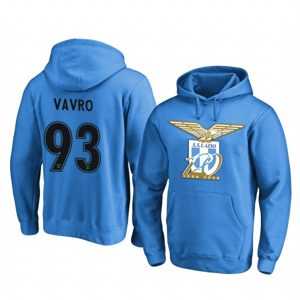 Denis Vavro Lazio 2020 Blue 120th Anniversary Pullover Hoodie Team Logo