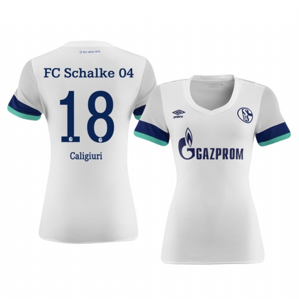 Women's Schalke 04 Daniel Caligiuri White Away Jersey 19-20