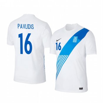 Vangelis Pavlidis Greece 2020 White Home Men's Short Sleeve Jersey