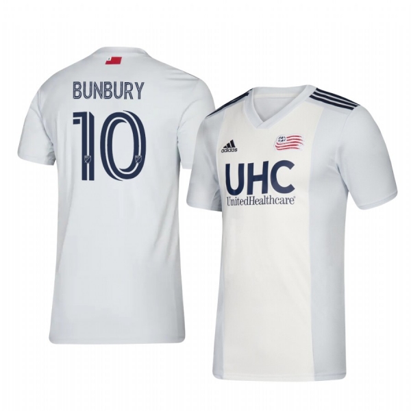 Teal Bunbury New England Revolution 2020-21 Away Men's White Short Sleeve Jersey