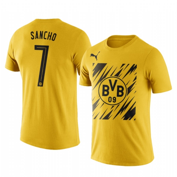 Men's Jadon Sancho Borussia Dortmund Iconic Logo Home Short Sleeve T-shirt