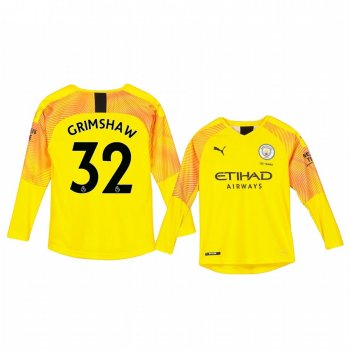 Youth 19-20 Manchester City Daniel Grimshaw Yellow Third Goalkeeper Jersey