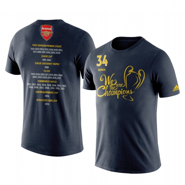 Men's Granit Xhaka Arsenal We Are The Champions Short Sleeve T-shirt