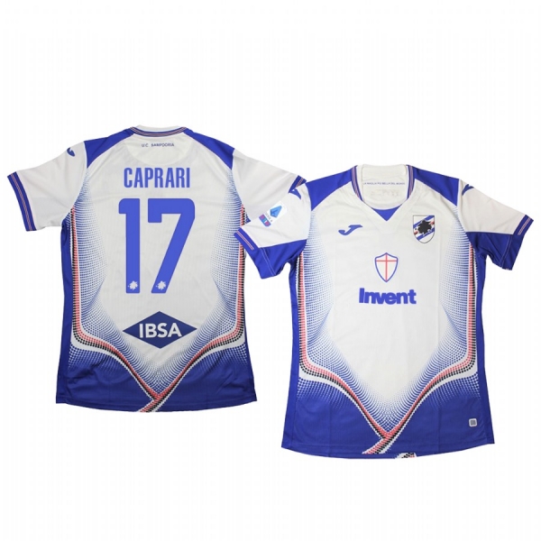 Gianluca Caprari Sampdoria 19-20 Away Men's White Short Sleeve Jersey