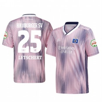 Hamburger SV Timo Letschert 19-20 Away Men's Pink Short Sleeve Jersey