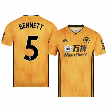 Men's Ryan Bennett Wolverhampton Wanderers Home Authentic Jersey 19-20